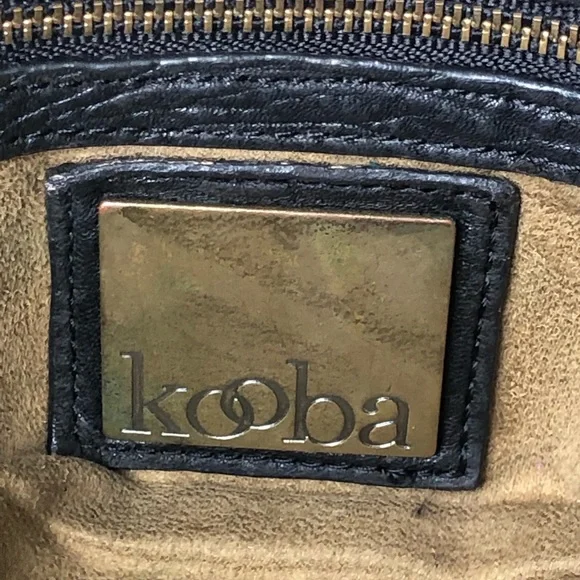 SOLD Kooba Black Pebbled Leather Hobo Bag Purse - Picture 10 of 14